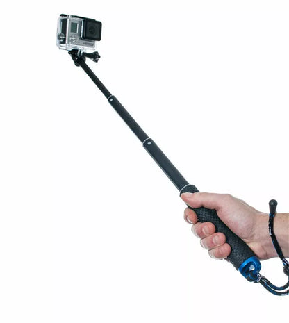 Selfie stick telescopic, din aluminiu, rezistent la apa, pentru camere de actiune