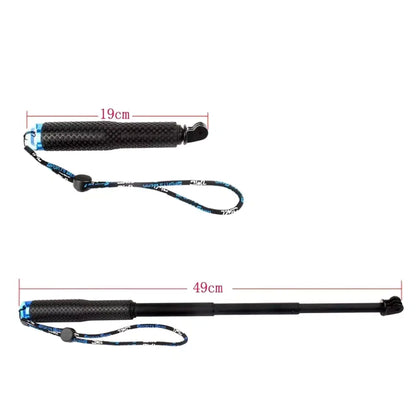 Selfie stick telescopic, din aluminiu, rezistent la apa, pentru camere de actiune