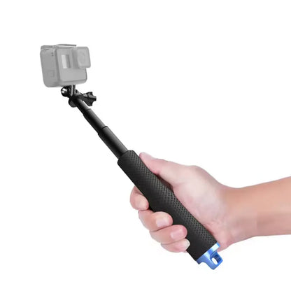 Selfie stick telescopic, din aluminiu, rezistent la apa, pentru camere de actiune