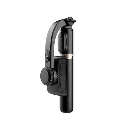 Stick pentru selfie, Bluetooth, Q08, stabilizator Gimbal, o axa, trepied, negru