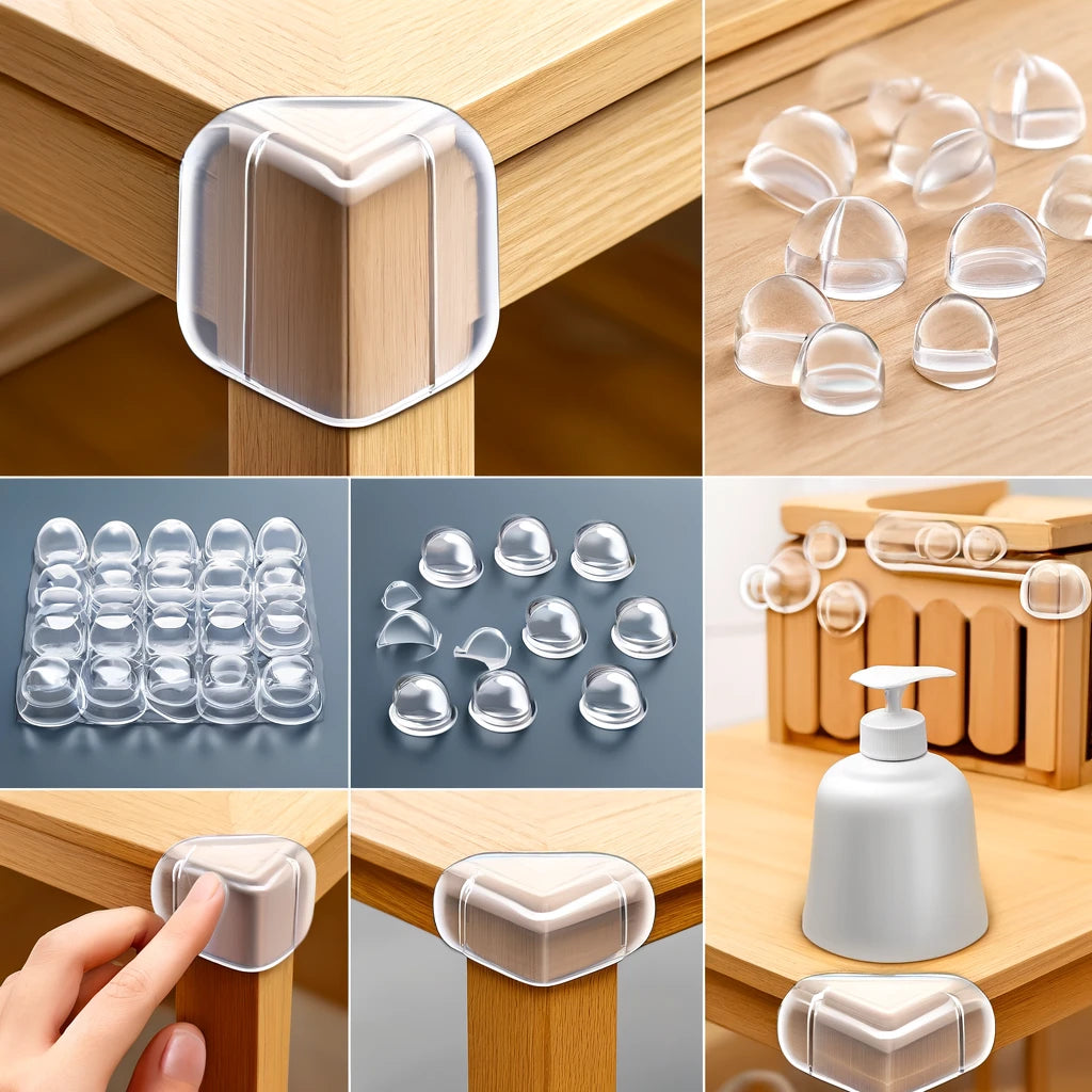 Set 10 Protecții Colțuri Mobilier din Silicon Transparent pentru Siguranța Copiilor, BESEDER