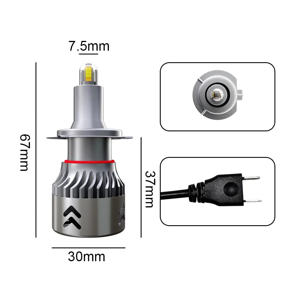Set 2 Becuri led H7 70W M1904 Chip Led CSP TX3570, 8400lm, Radiator Aluminiu, Premium, BESEDER