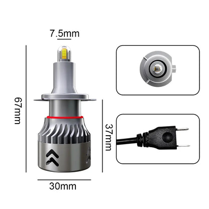 Set 2 Becuri led H7 70W M1904 Chip Led CSP TX3570, 8400lm, Radiator Aluminiu, Premium, BESEDER