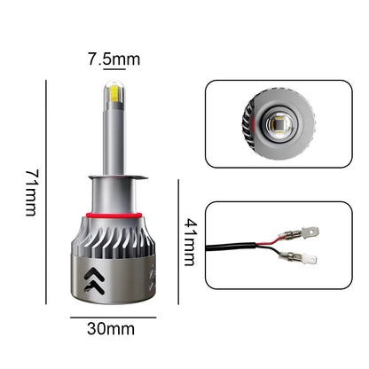 Set 2 Becuri led H1 70W M1904 Chip Led CSP TX3570, Radiator Aluminiu, Premium, BESEDER