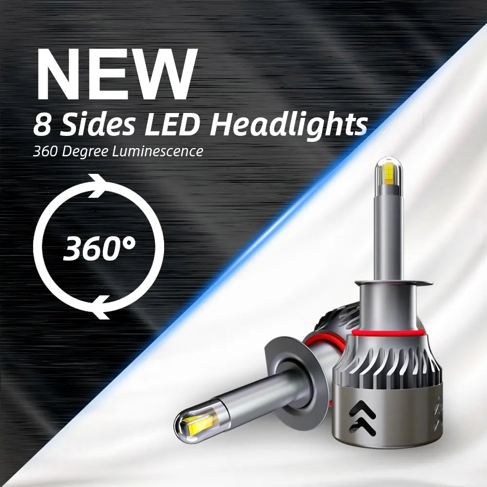 Set 2 Becuri led H1 70W M1904 Chip Led CSP TX3570, Radiator Aluminiu, Premium, BESEDER