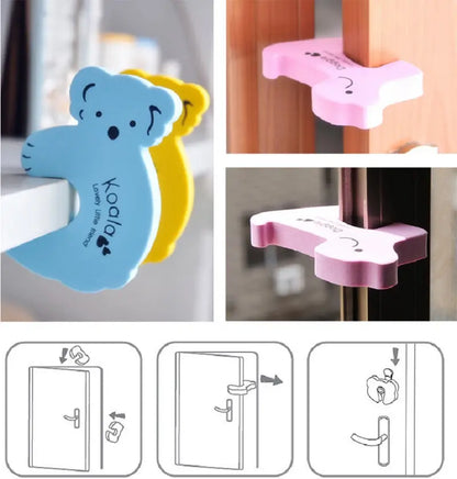 Set 4 Protecții Uși Koala Siguranță Copii, Spumă, Multicolor, BESEDER