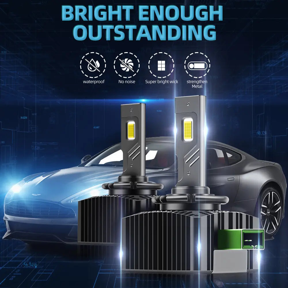Set 2 Becuri LED Auto BESEDER D3S 90W M19, 6000K, IP68, Răcire Activă, Chipuri LED CSP TX3570