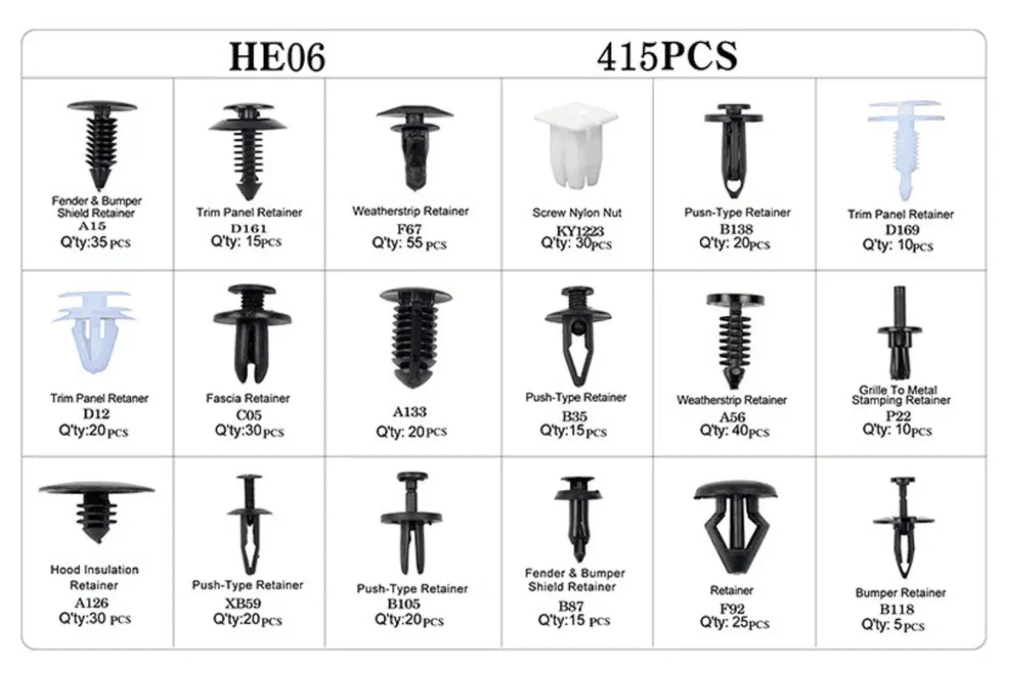 Set 416 piese Cleme Clipsuri Fixare Auto Interior Exterior BESEDER