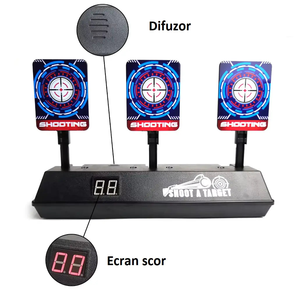 Țintă Electronică pentru Nerf BESEDER, cu Scor și Sunet, Alimentare pe Baterii